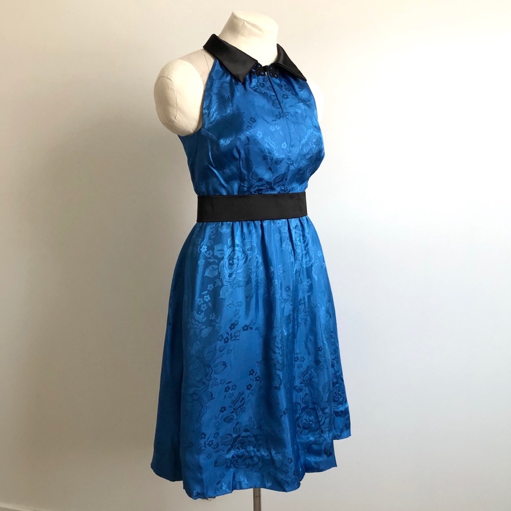 Satin Brocade Floral Dress - Picture 4 of 13